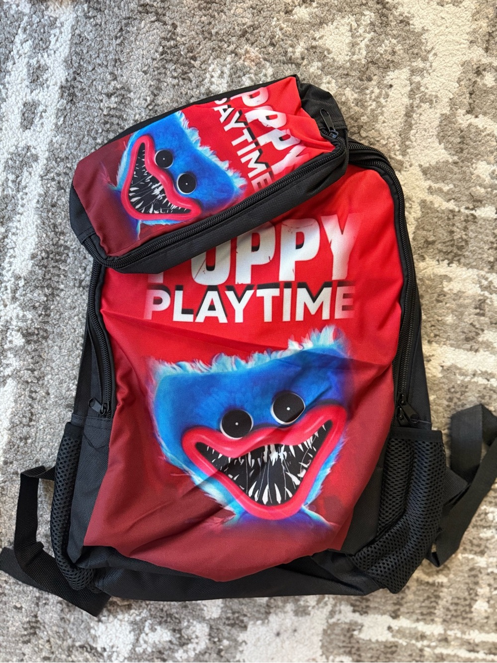 PUPPY PLAYTIME Graphic Backpack - Red & Blue